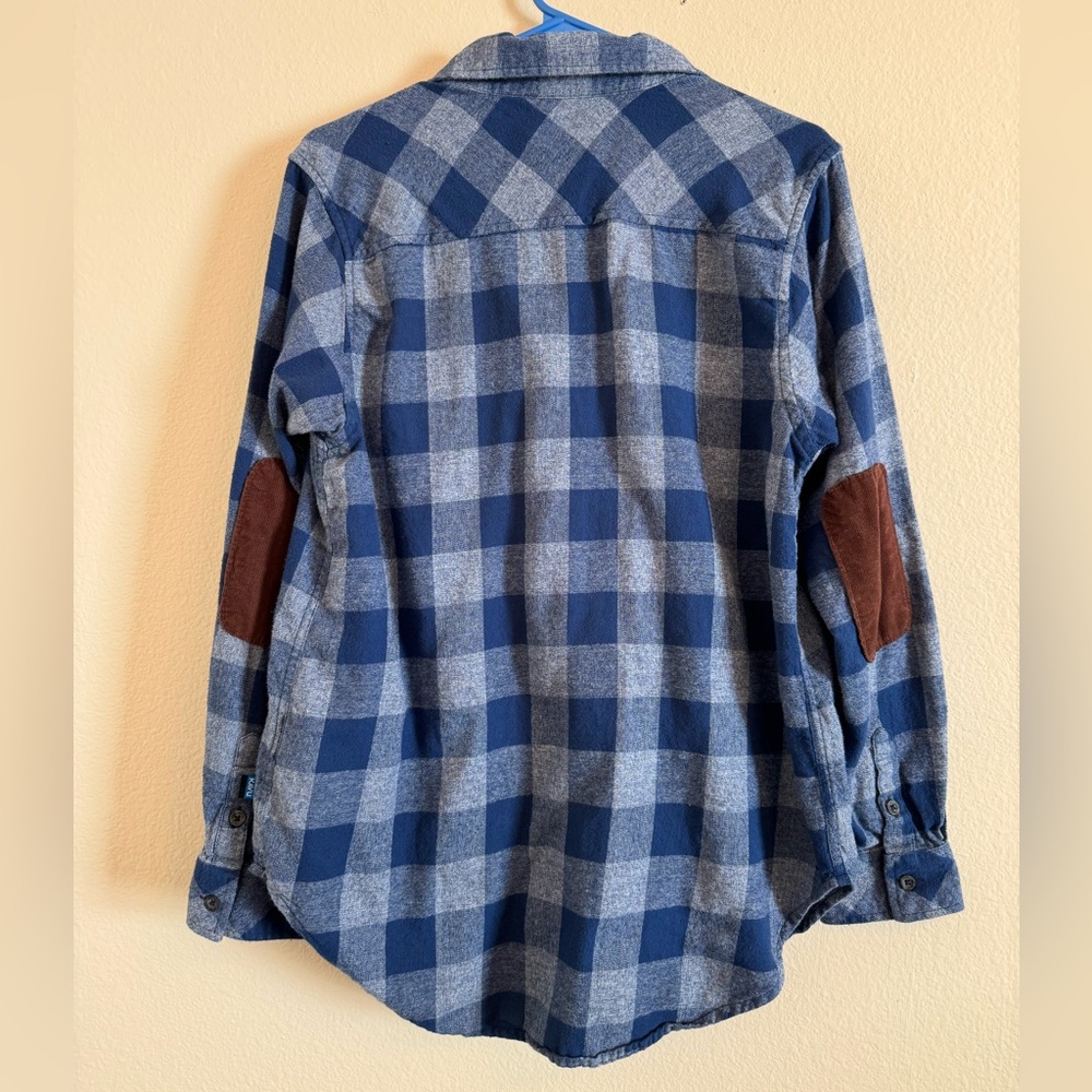 KAVU Billie Jean Shirt Long Sleeve Flannel Button Down Shirt Top Size L - Picture 8 of 13